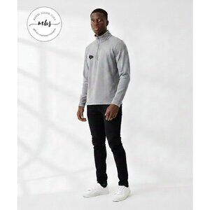 NWT The North Face Simplus Mountain Peaks 1/4 Zip Fleece Gray Black Men M